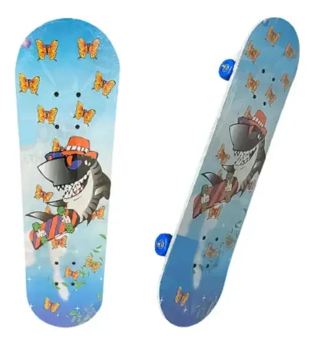 Skate Grande Infantil Com Estampas 70x20 Montado Completo