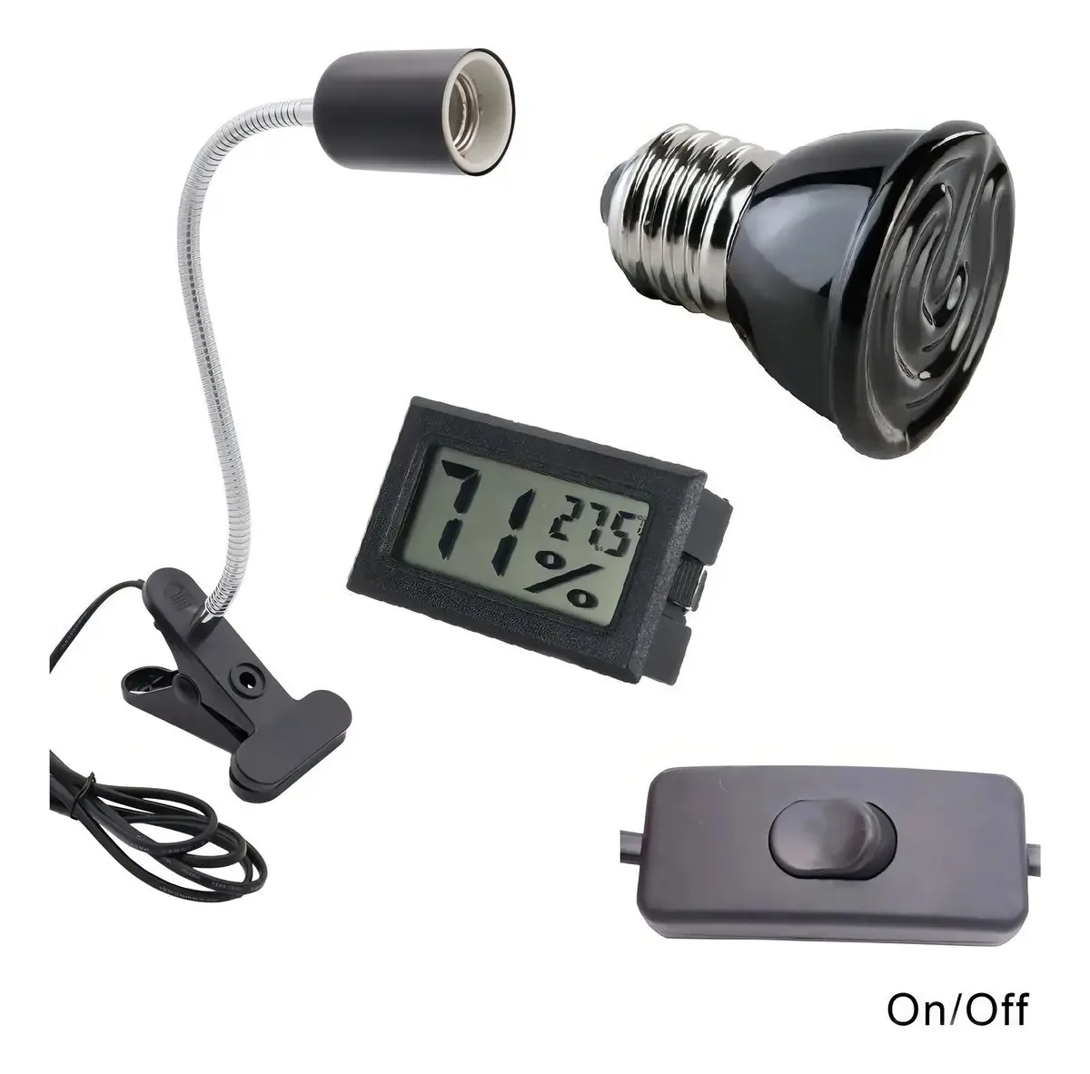 Luminária Lâmpada Cerâmica Aquecimento 110v 220v Termômetro 100v 110v