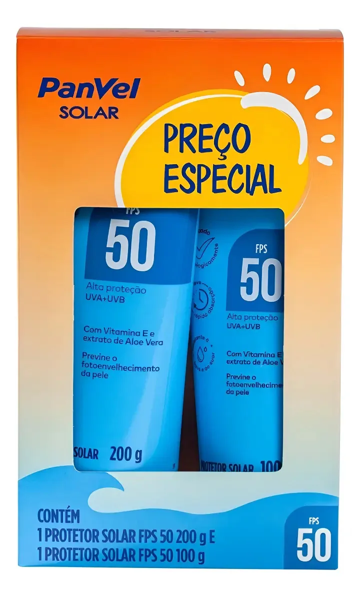 Kit Protetor Solar Panvel Fps50 200g + 100g