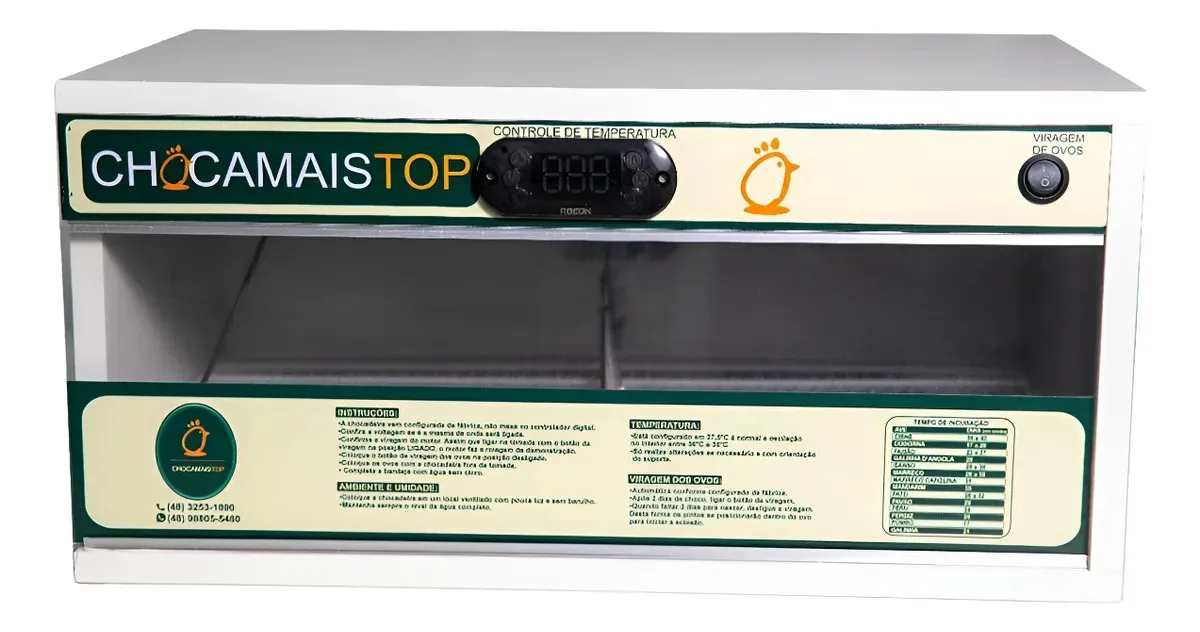 Chocadeira Automatica Chm 56 Ovos + Ovoscopio 220v