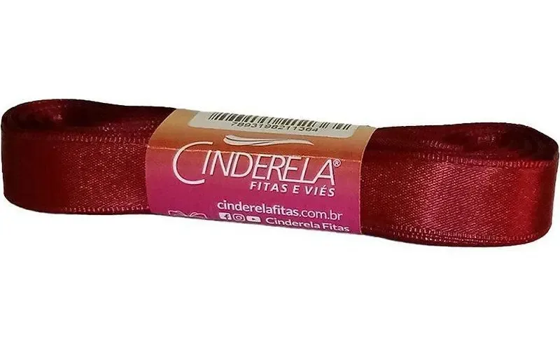 Fita Cetim Face Simples 10m 15mm Vinho