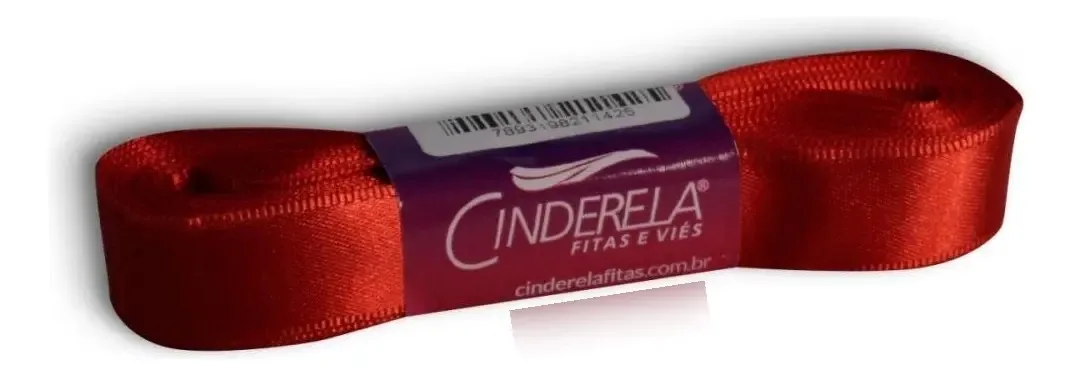 Fita Cetim Face Simples 10m 15mm Vermelho