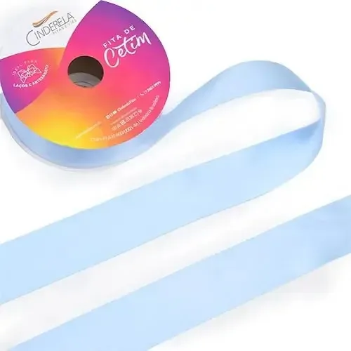 Fita Cetim Face Simples 50m 10mm Az