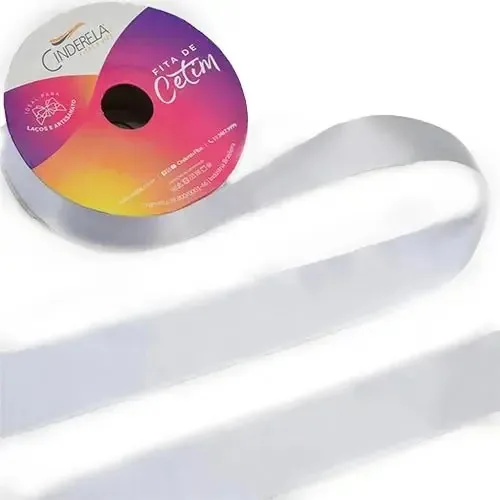 Fita Cetim Face Simples 50m 10mm Cru