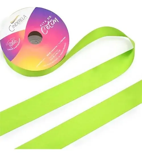 Fita Cetim Face Simples 50m 10mm Ve