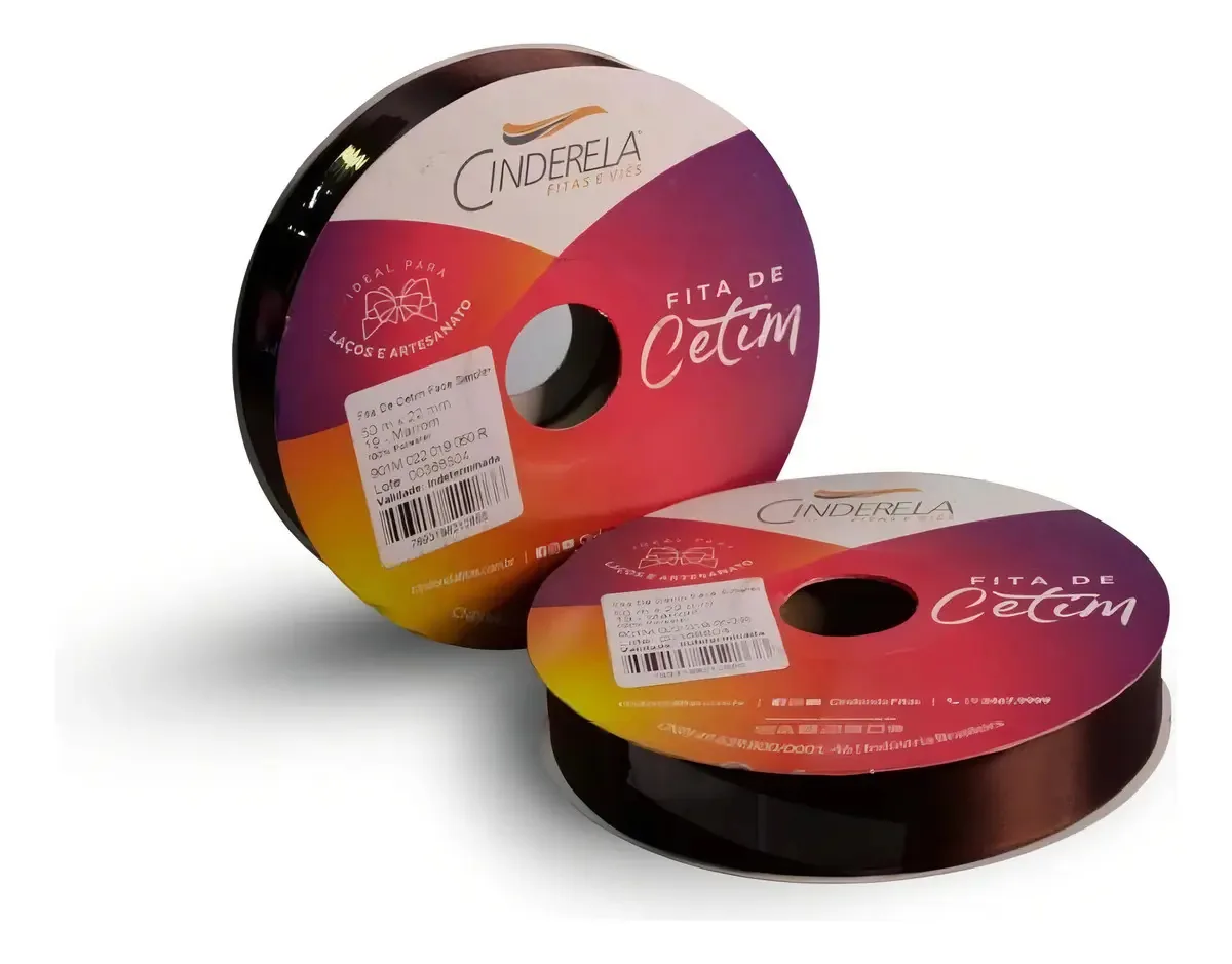Fita Cetim Face Simples 50m 22mm Marro