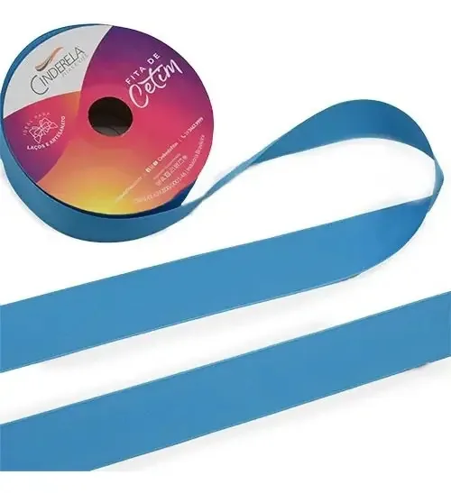 Fita Cetim F.s 50m 38mm Turquesa