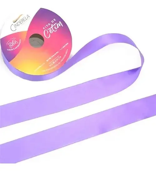 Fita Cetim F.s 50m 38mm Lilas Escu