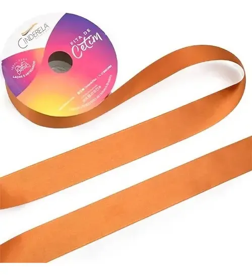 Fita Cetim Nacional 38mm C/50 Metros Artesanato Casamento Cor Fita De Cetim Doce De Leite Fita De Cetim Lisa