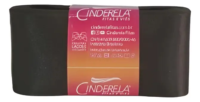 Fita Cetim Nacional 50mm C/10 Metros Artesanato Casamento Cor Fita De Cetim Preto Fita De Cetim Lisa