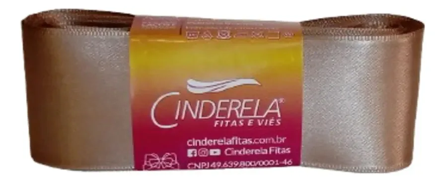 Fita Cetim Nacional 50mm C/10 Metros Artesanato Casamento Cor 26 Chocolate