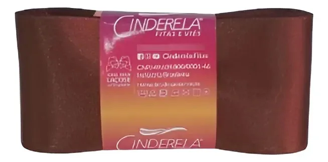 Fita Cetim Nacional 50mm C/10 Metros Artesanato Casamento Cor Fita De Cetim Marrom Fita De Cetim Lisa