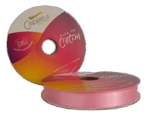 Fita de Cetim Cinderela 15mm 50m Poliéster Rosa Pantera Artesanato
