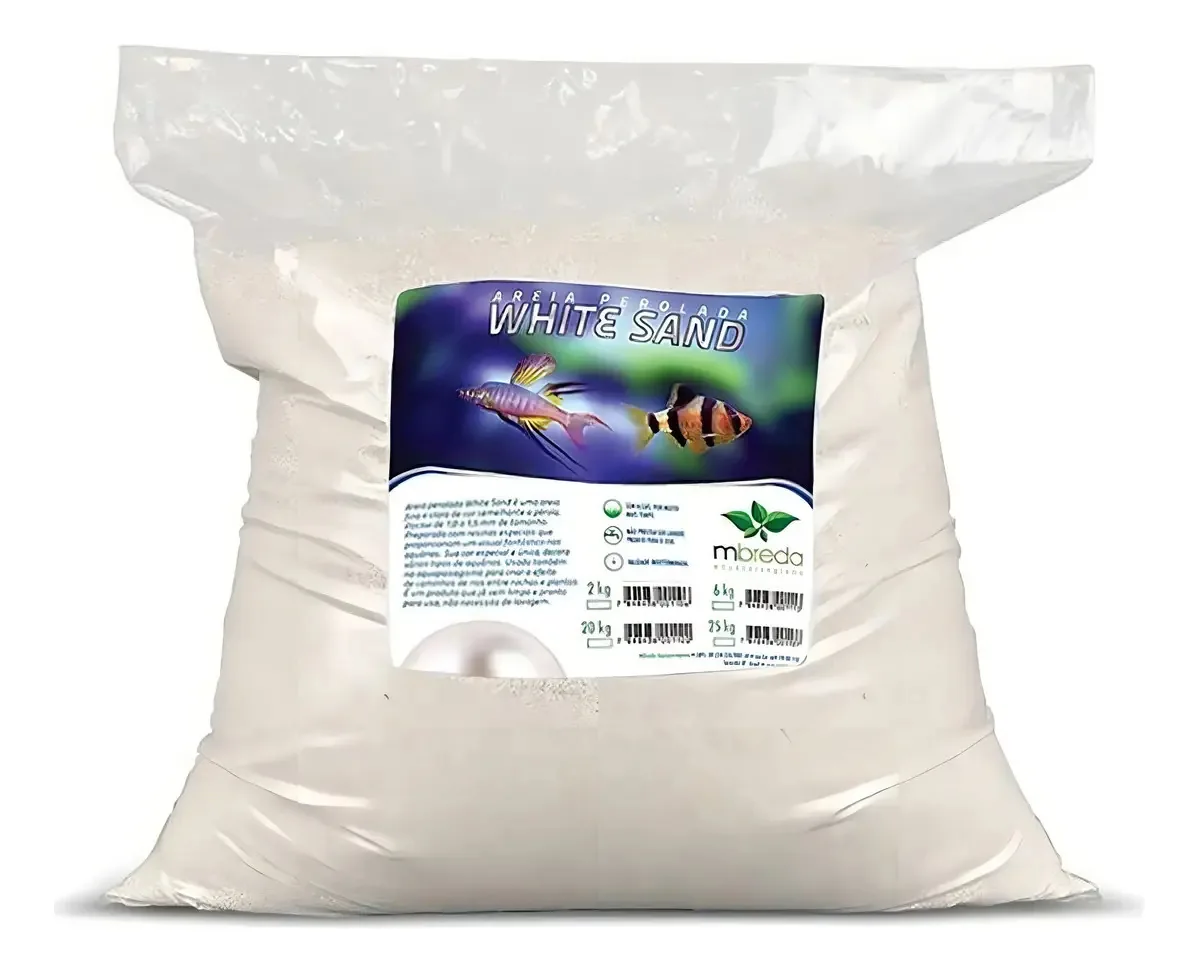 Areia Mbreda Perolada White Sand 2kg Substrato Inerte