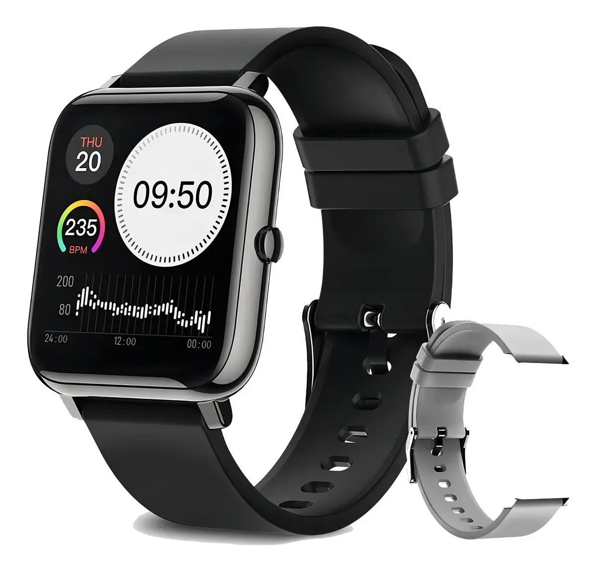 Watch Band Smartwatch Series 6 Smartwatch para Huawei Cor da capa: cor da pulseira prateada, cor da moldura preta, cor da pulseira prateada, design esportivo