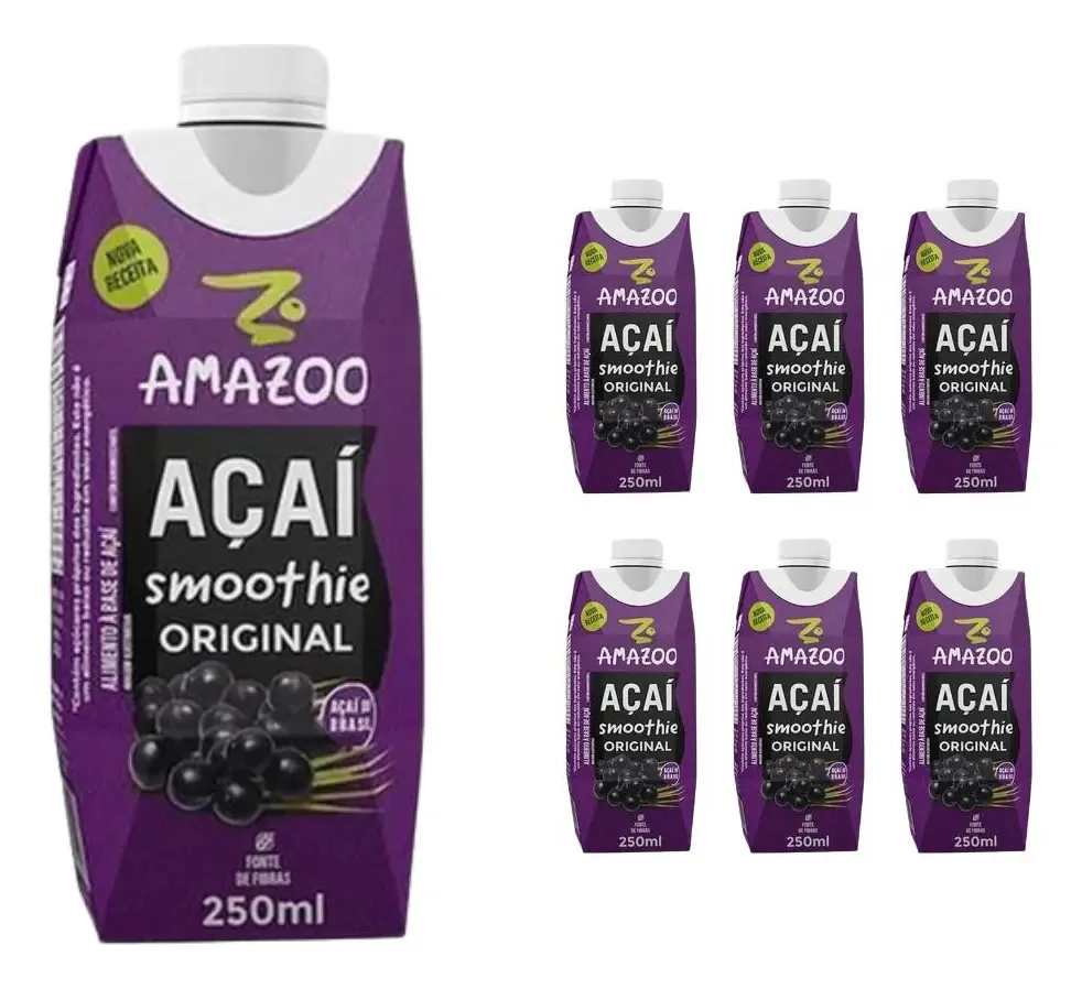 Amazoo Açaí Smoothie Tradicional 250ml (6 Caixinhas)