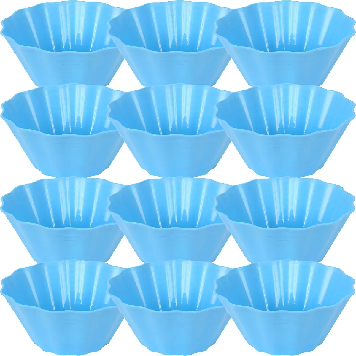 12 Tigelas Coloridas Ercaplast Pote Sobremesa Plástico 300ml