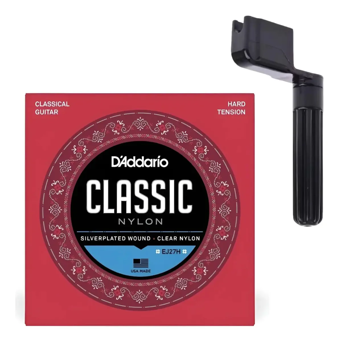 Corda Daddario Violão Nylon Ej27h Tensão Pesada + Enrolador
