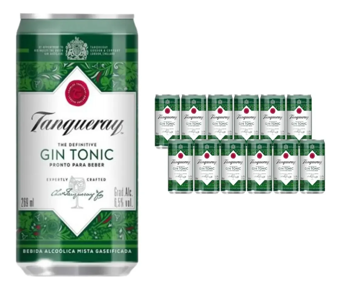 Pack Gin Tônica Tanqueray Lata 269ml Cada Leve 6 Pague 5 Unidades