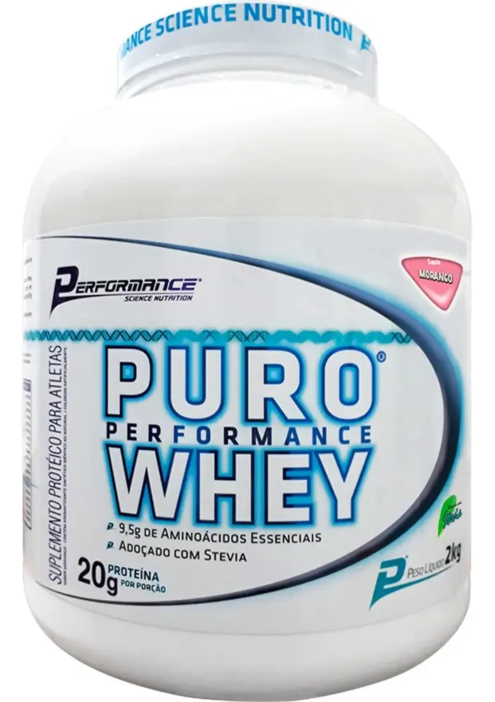 Puro Whey 2kg - Performance Sabor Morango