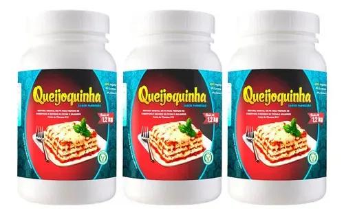 Kit 3 Queijoquinha Mistura Vegetal Queijo Parmesão Vegano