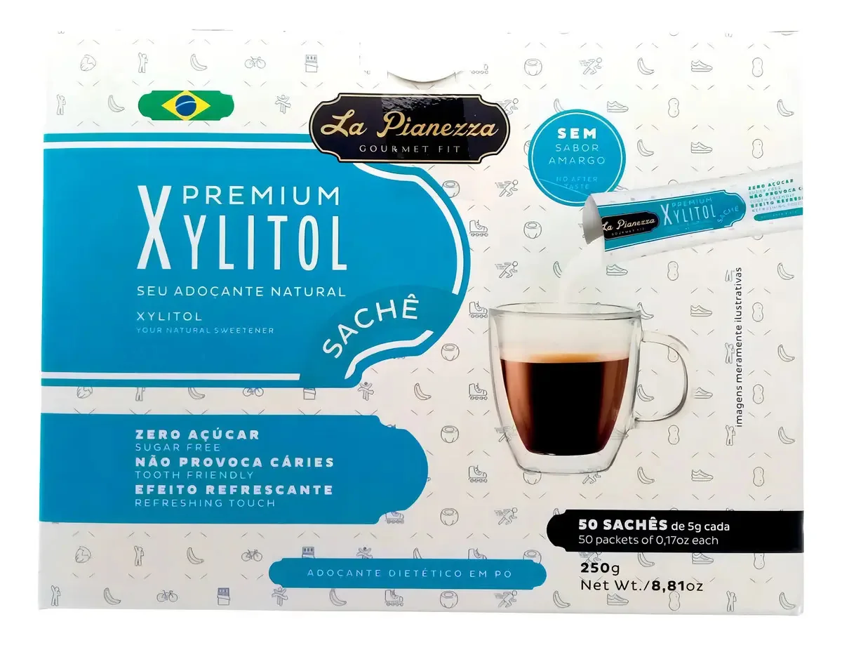 Xilitol Adoçante Natural Zero Açúcar Sachê La Pianezza 250g