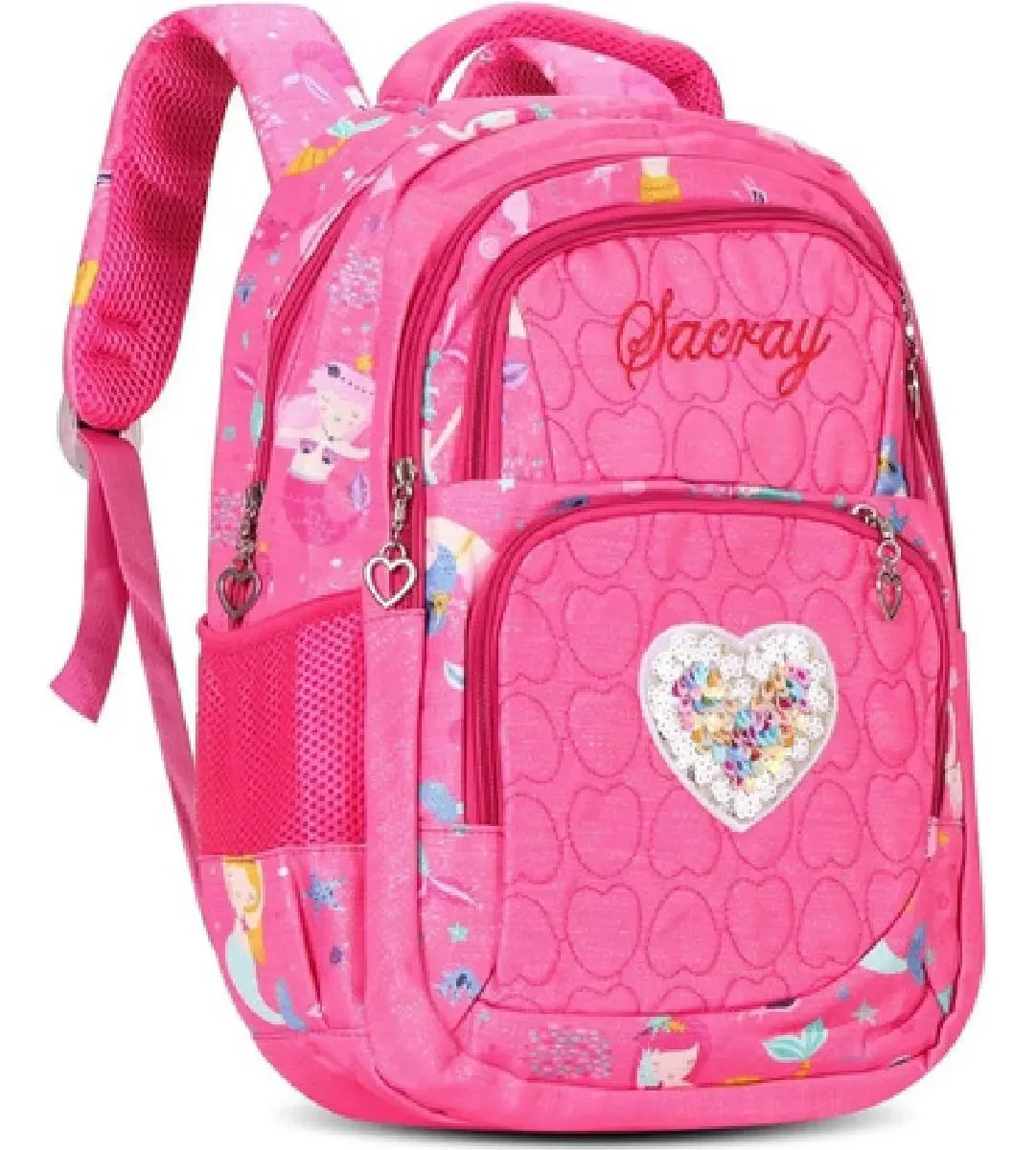 Mochila Escolar Feminina Juvenil 17613 - Rosa