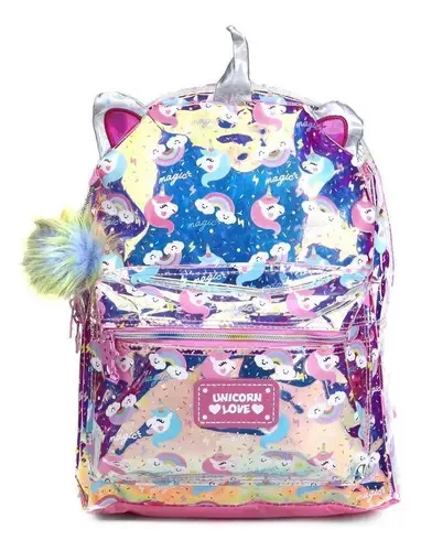 Mochila Costas Clio Unicórnio Holográfico Un2246j
