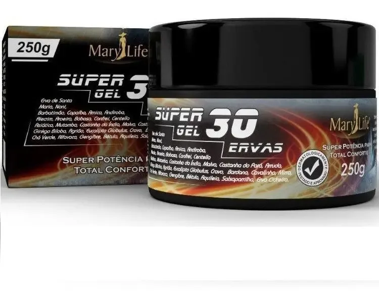 Kit 6 Géis Corporais Mary Life 30 Ervas de 250g para Conforto