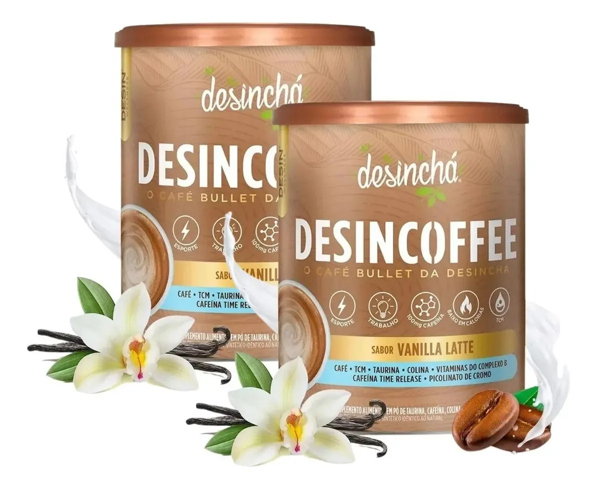 2x Desincoffee Café Termogênico 220g Vanilla Latte
