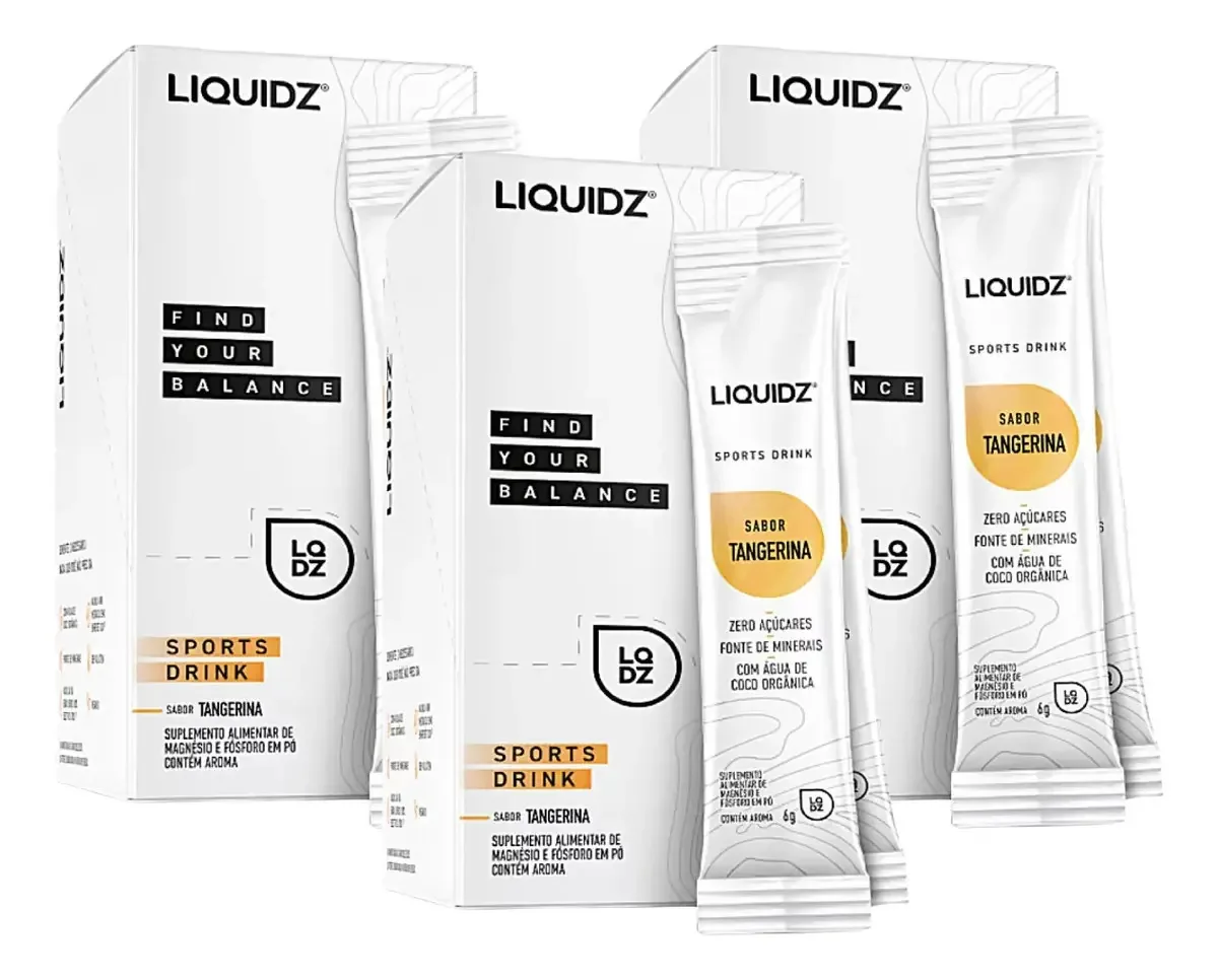 3x Isotônico Liquidz Sport Drink Tangerina 14 Unidades 6g