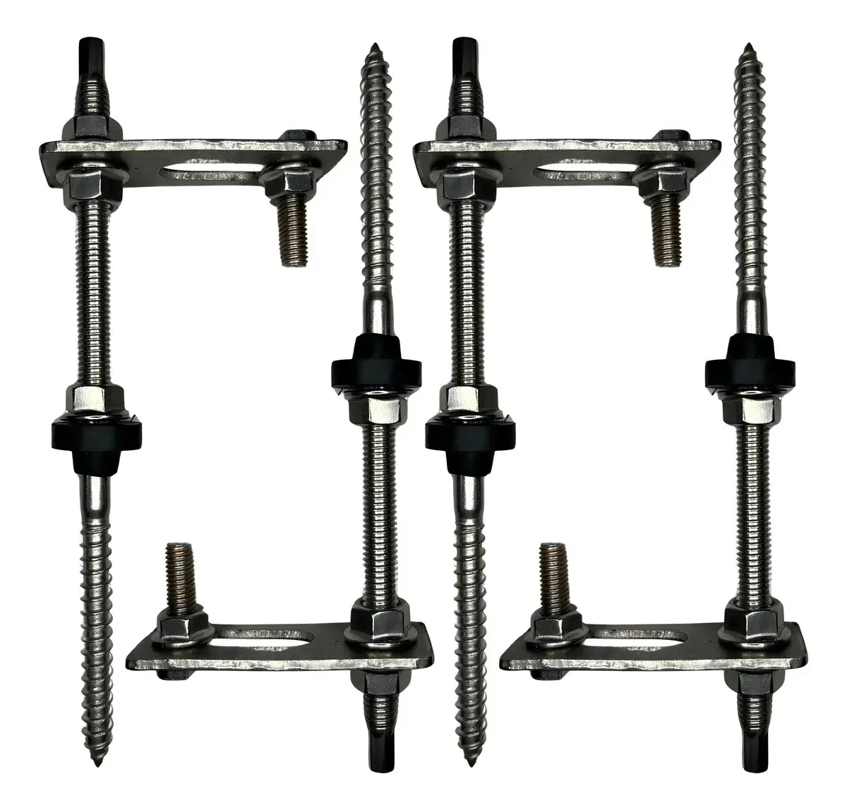 4 Parafusos M10 X 200mm Com Haste Reta Para Energia Solar