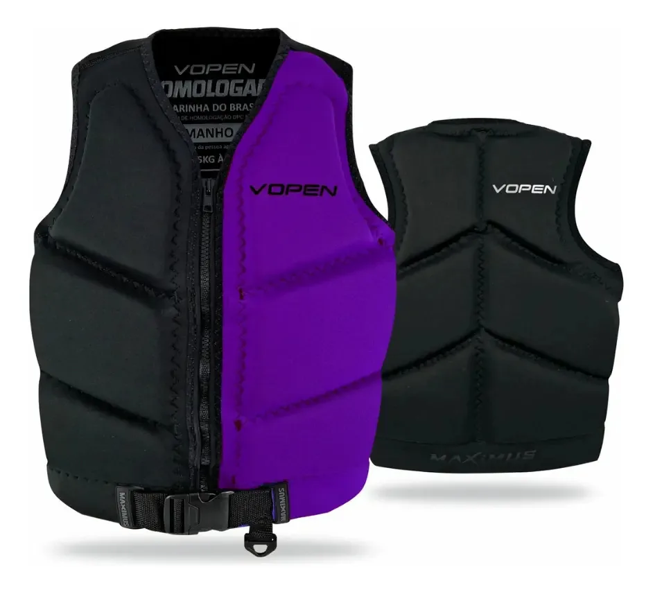 Colete Salva Vidas Neoprene Jet Ski Homologado Maximos Vopen Cor Lilás Tamanho M