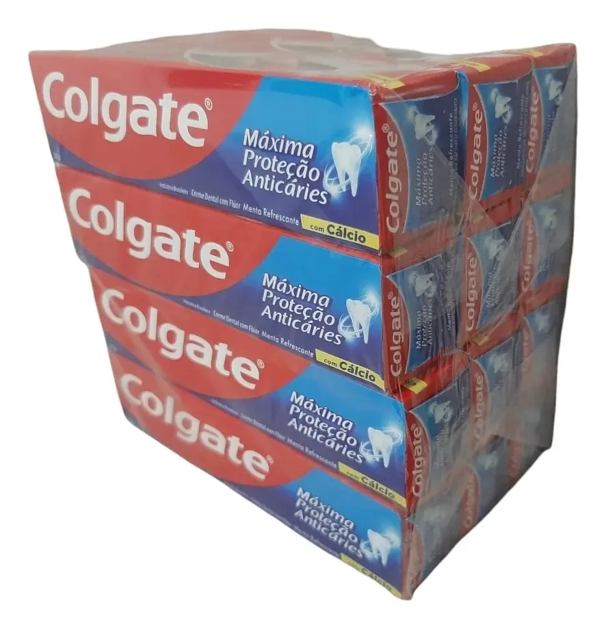 Pacote 12 Creme Dental Colgate Máxima Proteção Anticárie 90g
