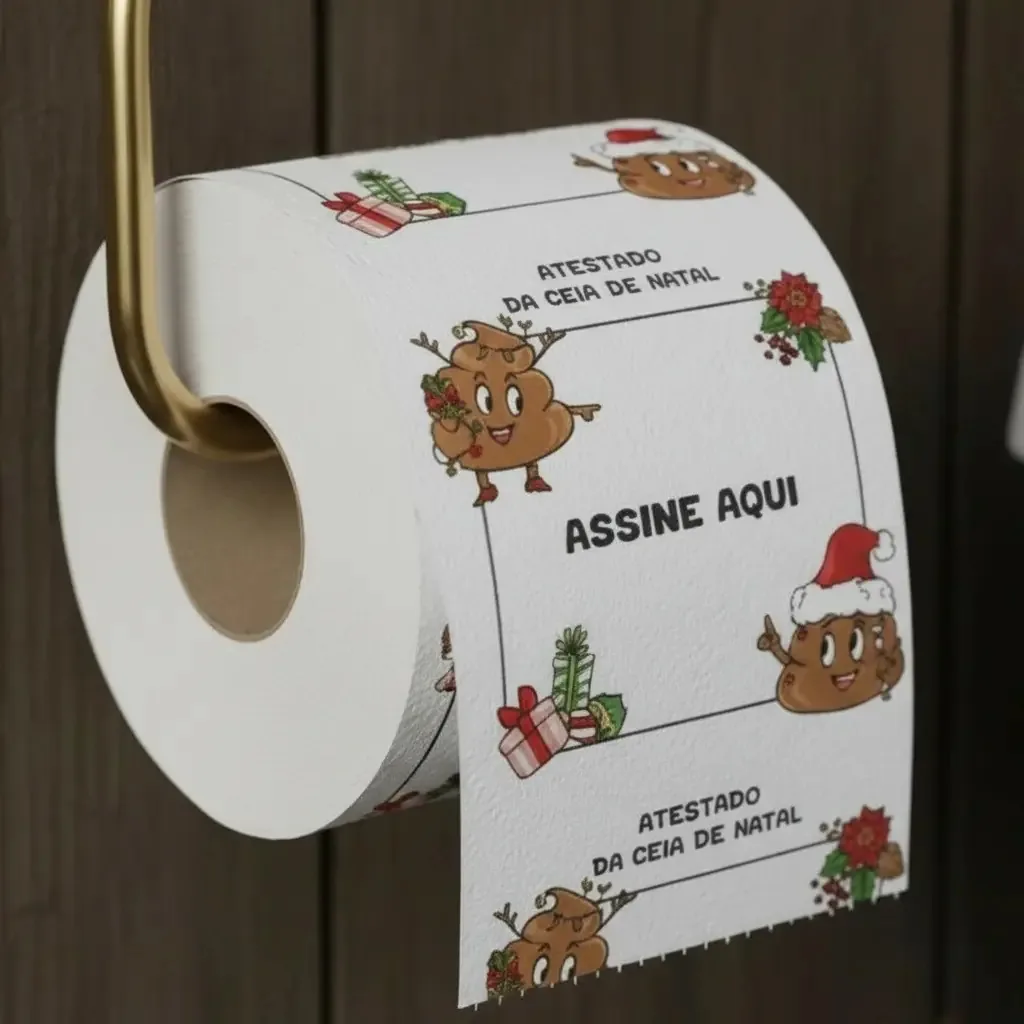 Papel Higiênico De Natal - Assine Aqui - 20m - 1 Unidade