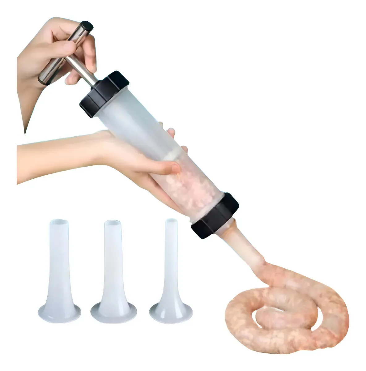 Seringa BMC Para Fazer Linguiça Caseira Inox 500mL Culinária