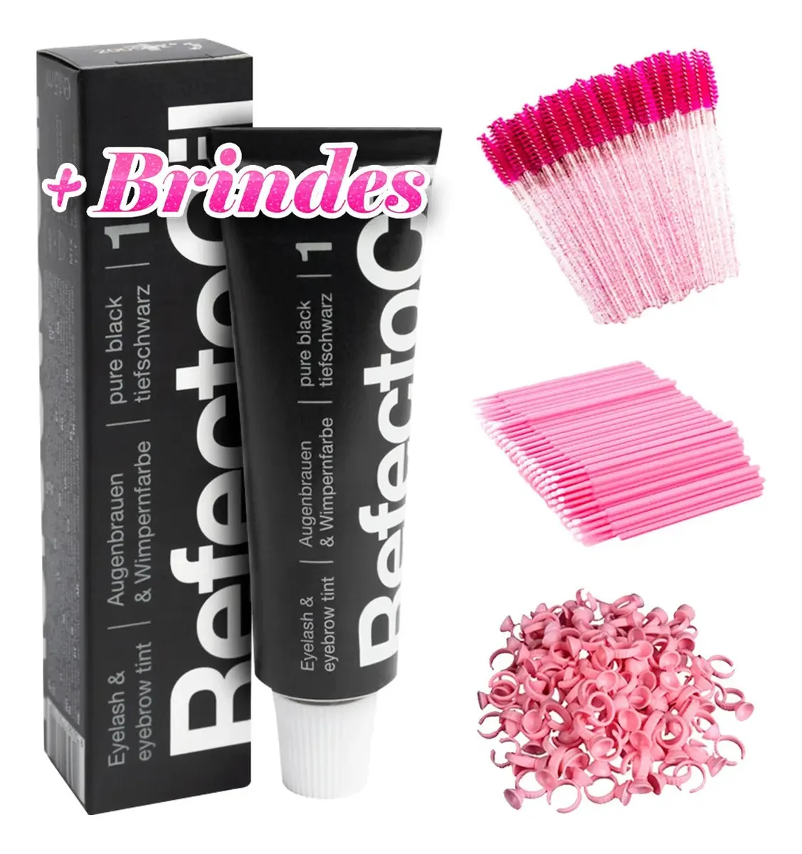 Coloração Tintura RefectoCil Preto 1.0 para Sobrancelhas Cílios Barba 15ml