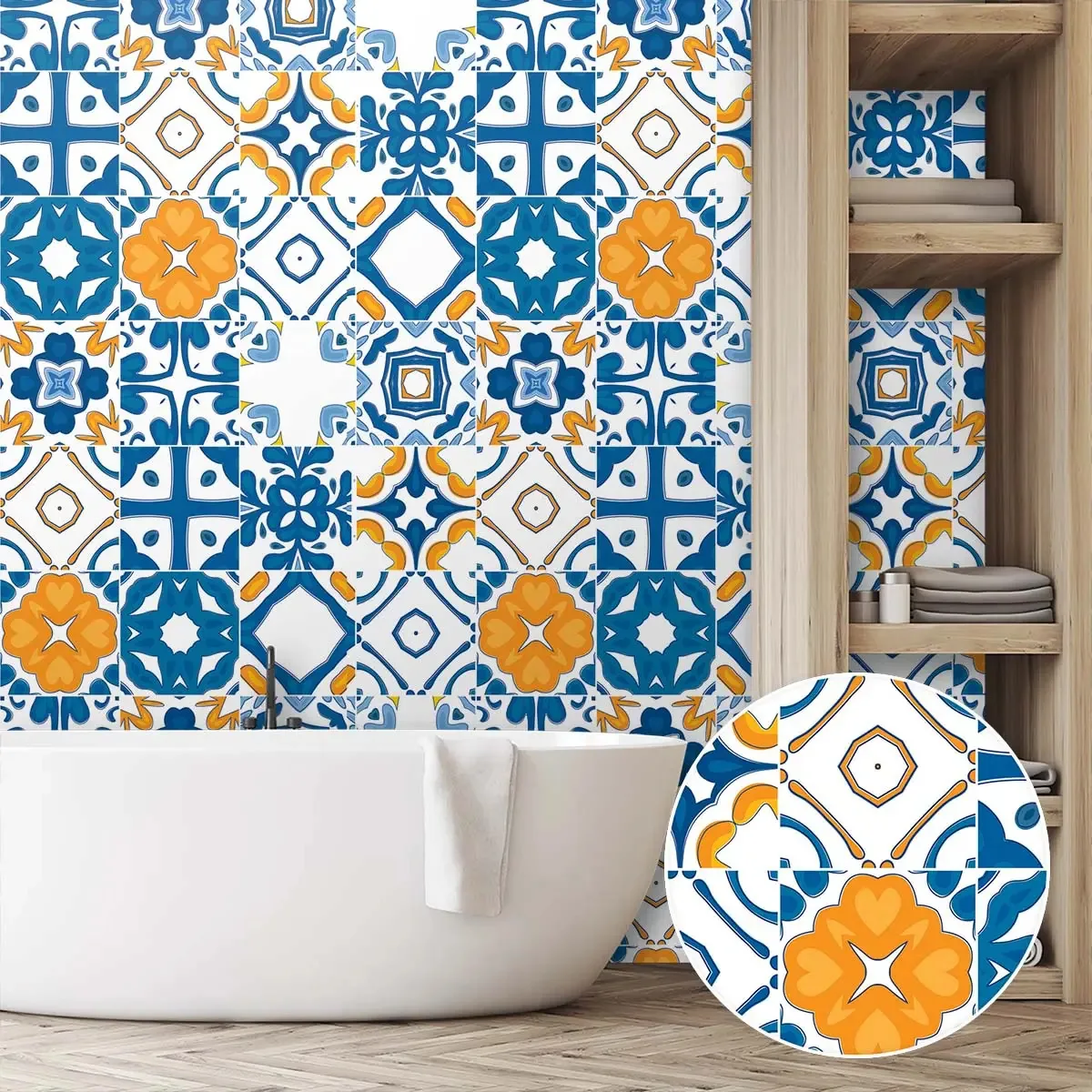 Adesivo Decorativo 3 Metros Papel Parede Azulejo Português Colorido Cozinha Banheiro Lavável