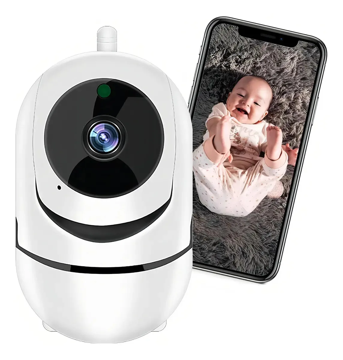 Babá Eletrônica Ip Camera Visão Noturna 360º Wifi Áudio Bidirecional