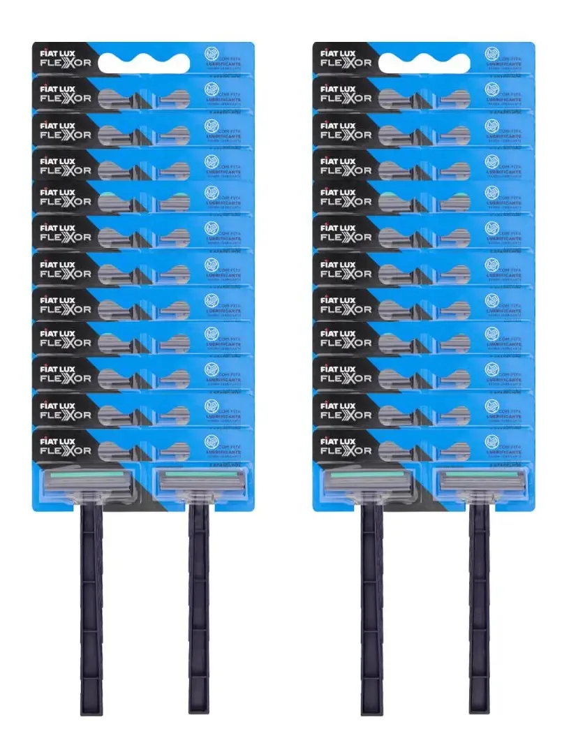 Laminas De Barbear Fiat Lux 2 Lâminas Azul 24 Unidades