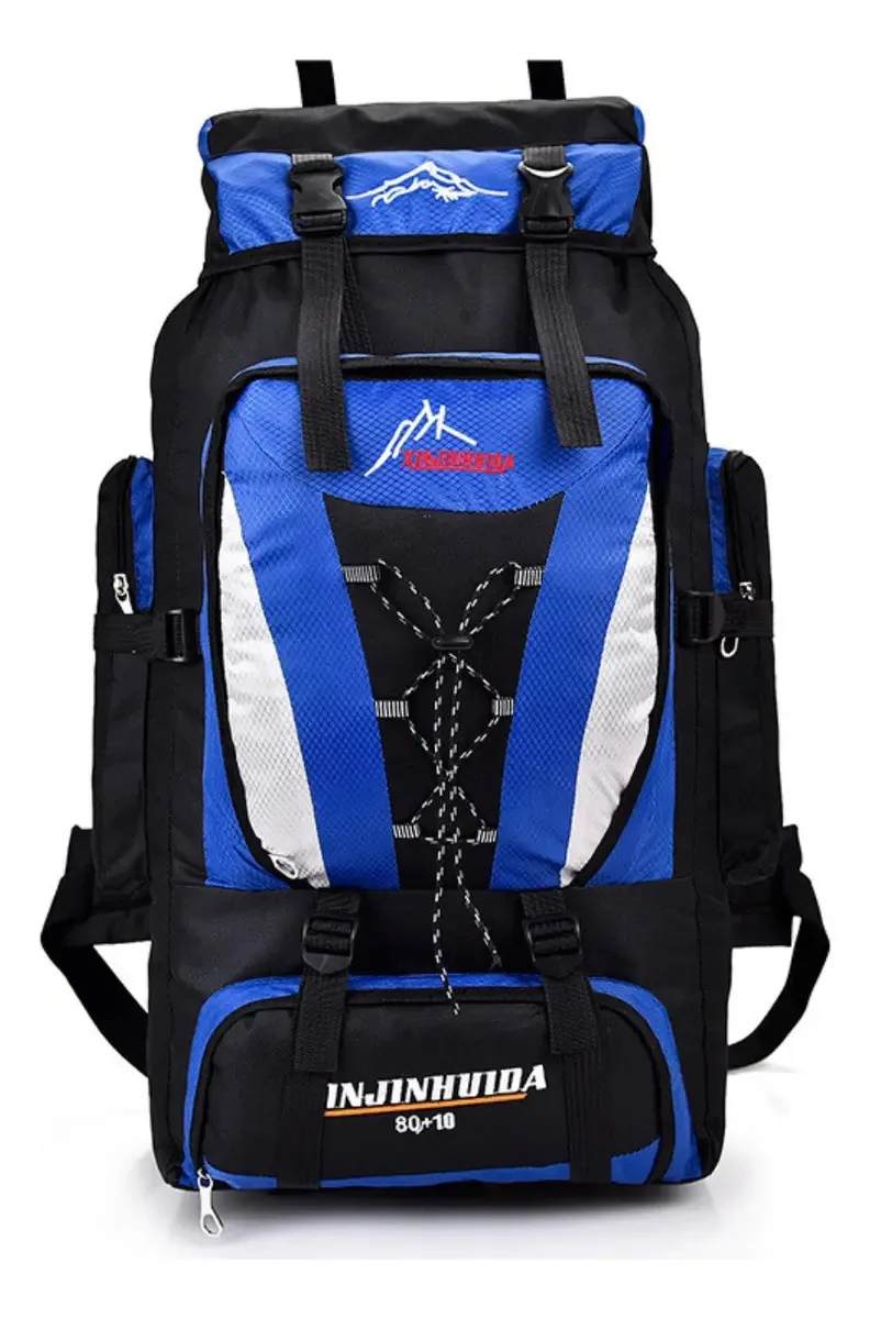 Mochila Camping Montanhismo X. Huida 80L Esportiva Reforçada Azul-Claro
