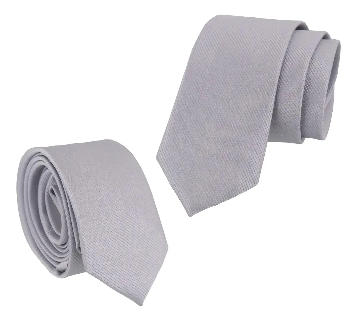 Kit 2 Gravatas Masculina Slim Casamento Padrinhos Social Top Cor Prata Desenho Do Tecido