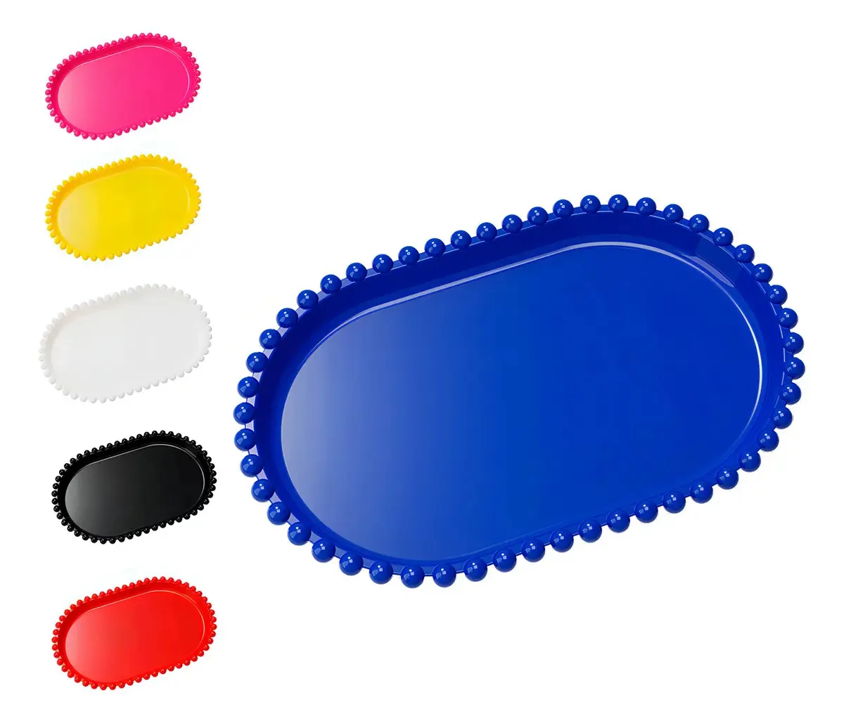 Bandeja Plástica Retangular ProduFest Pérola 20x13cm Amarelo para Doces Festa