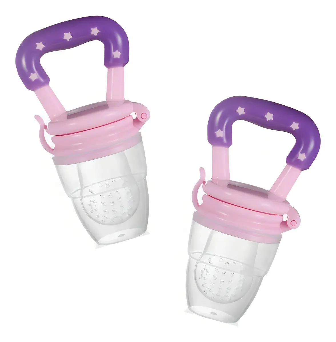 Chupeta Alimentadora MBBIMPORTS Rosa Silicone 2 Unidades Livre de BPA