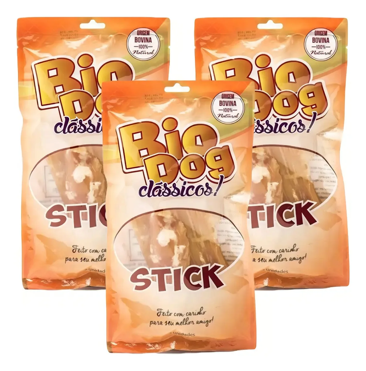 3x Petisco Bio Dog Stick Clássicos- Petisco Para Cães- 3 Un
