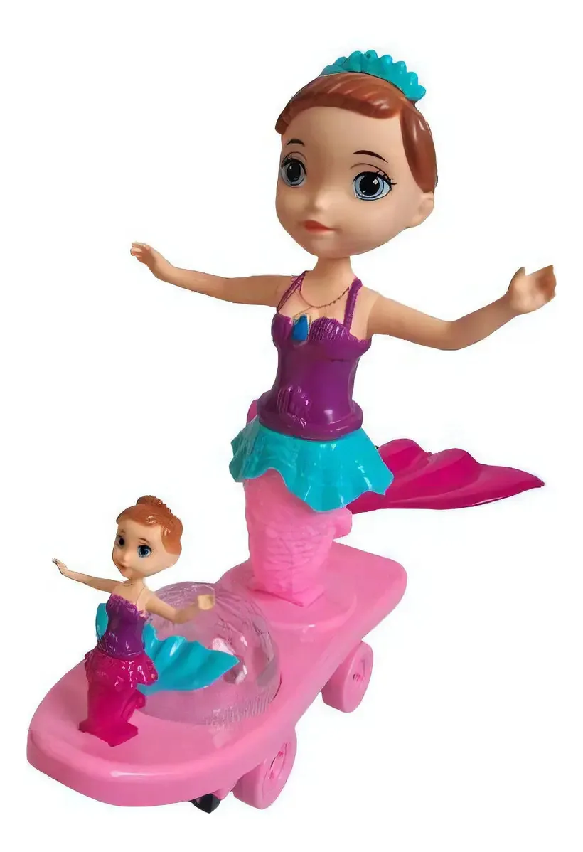 Magia Marinha Boneca Sereia Musical Em Skate