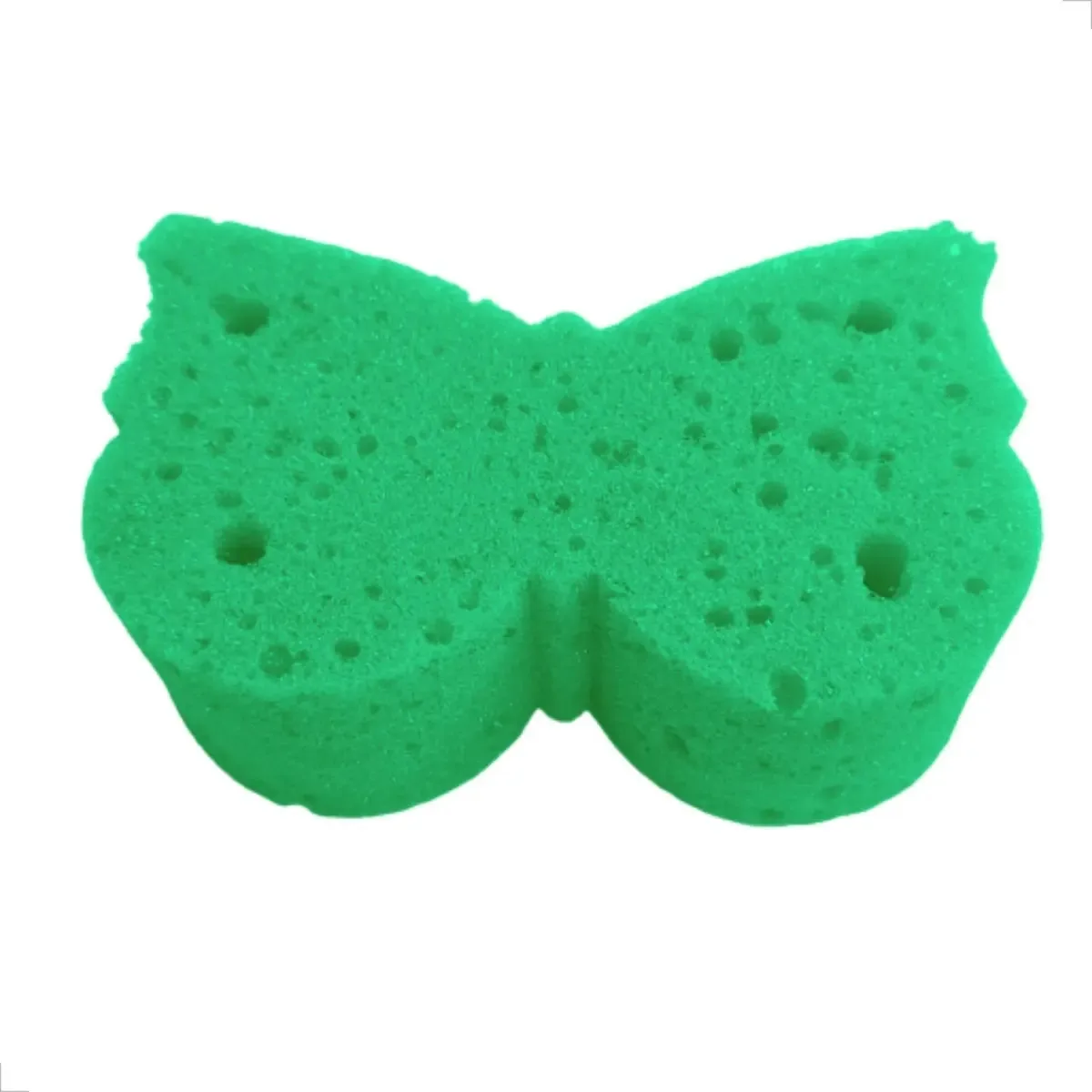 Combo Kit 30 Esponjas Bucha De Banho Infantil Criança Cor Verde Borboleta