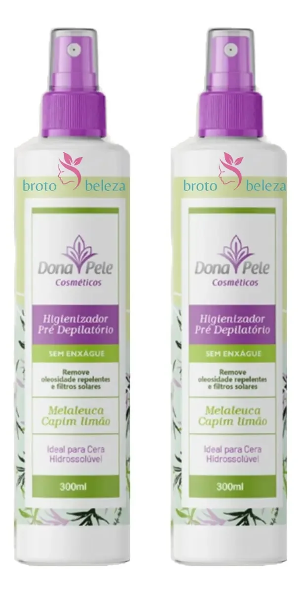 Higienizador Pré Depilatório Donapele Sem Enxague Kit 2x300ml
