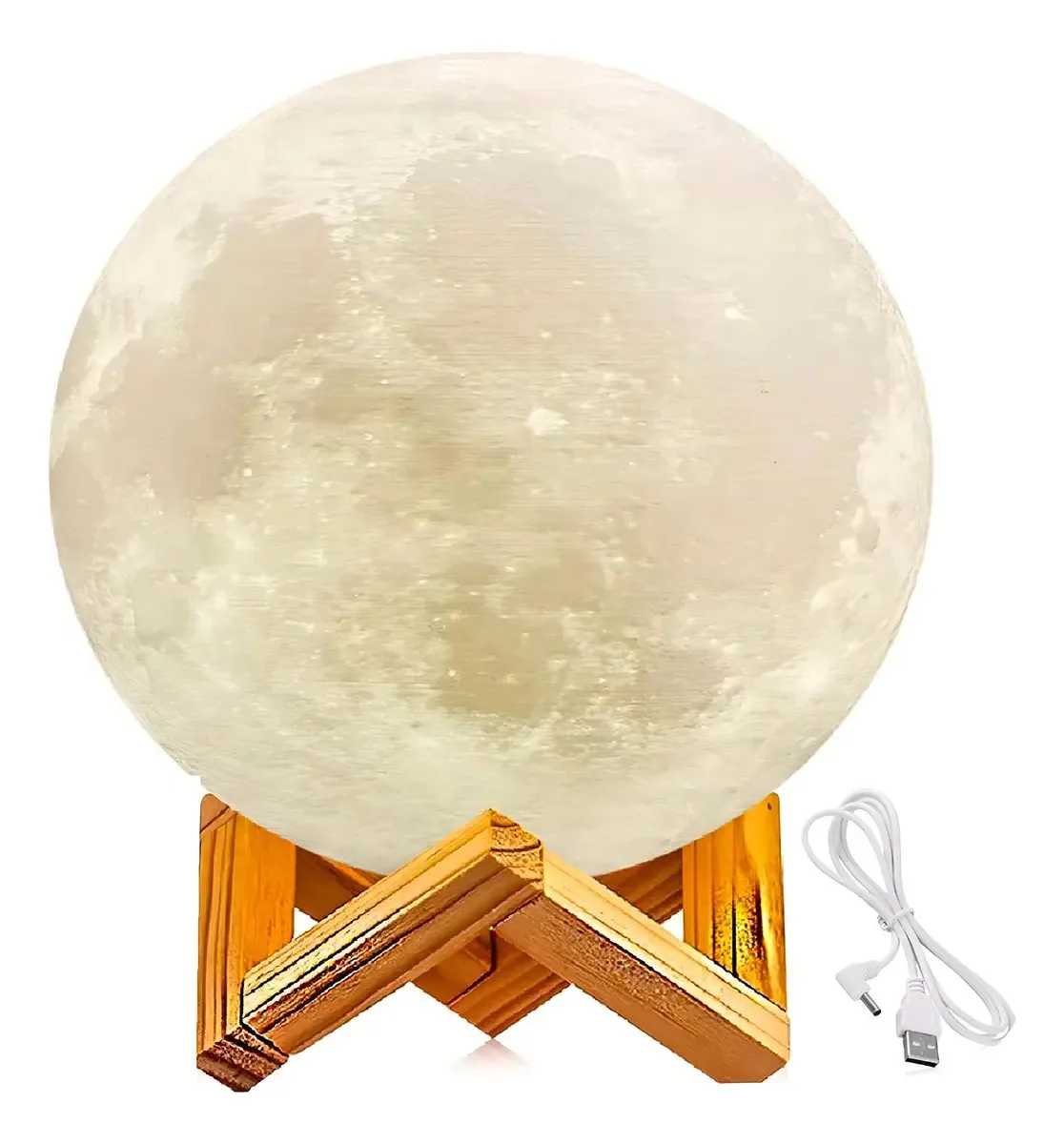 Abajur Lua Cheia 3d Umidificador De Ar E Difusor Aromas Rgb