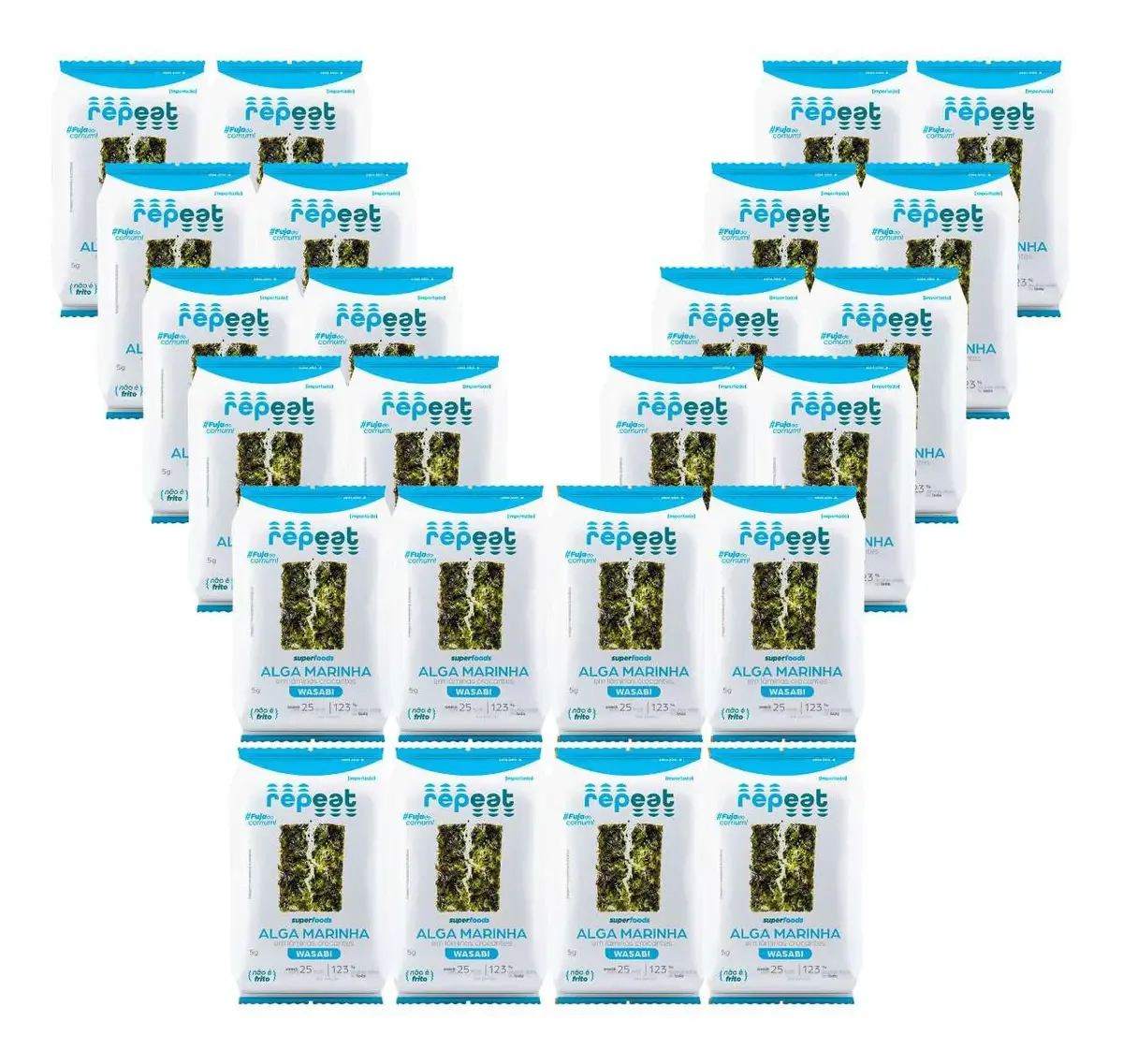 Kit C/24 Repeat Snacks De Algas Marinhas Com Wassabi Nori 5g